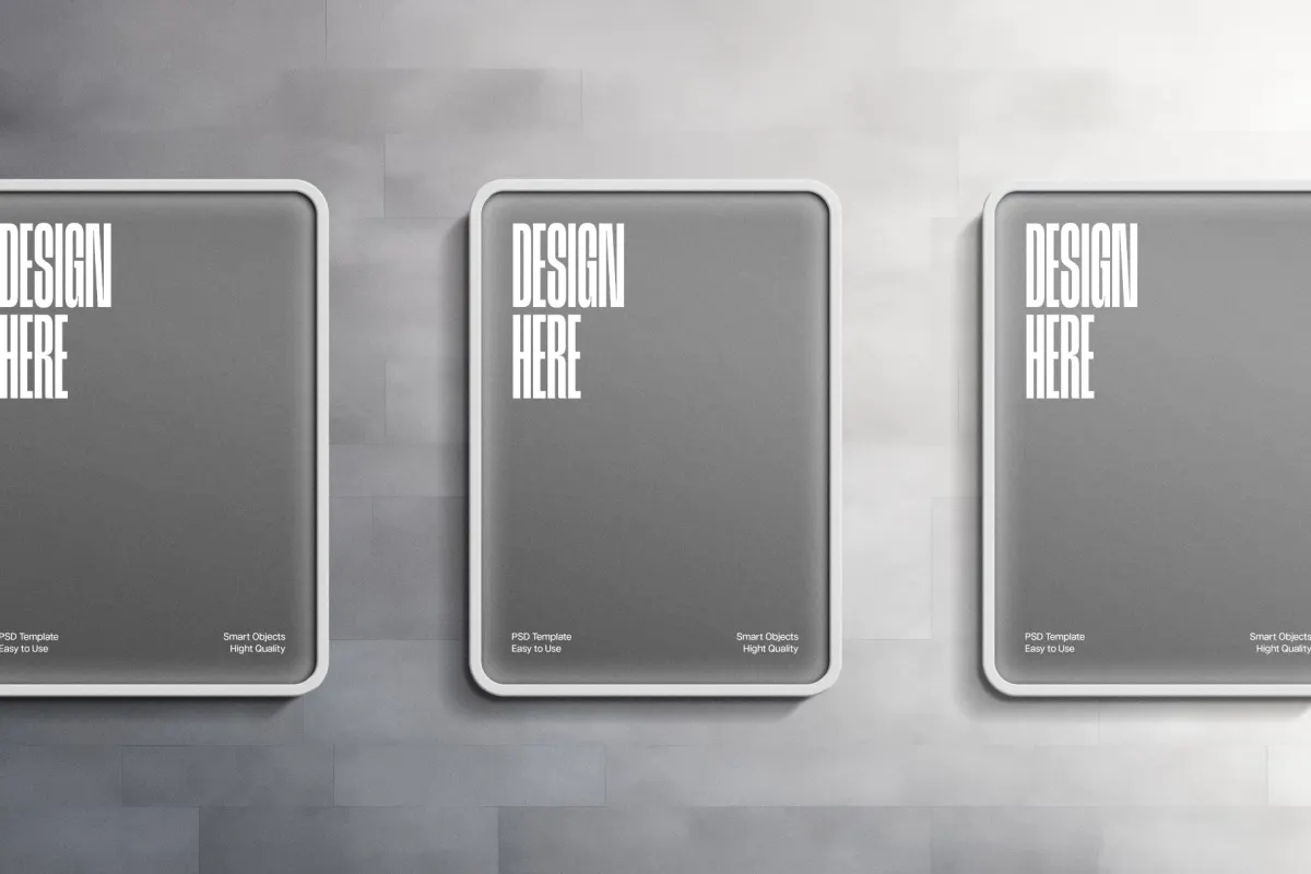 Concrete Wall Lightbox Mockup