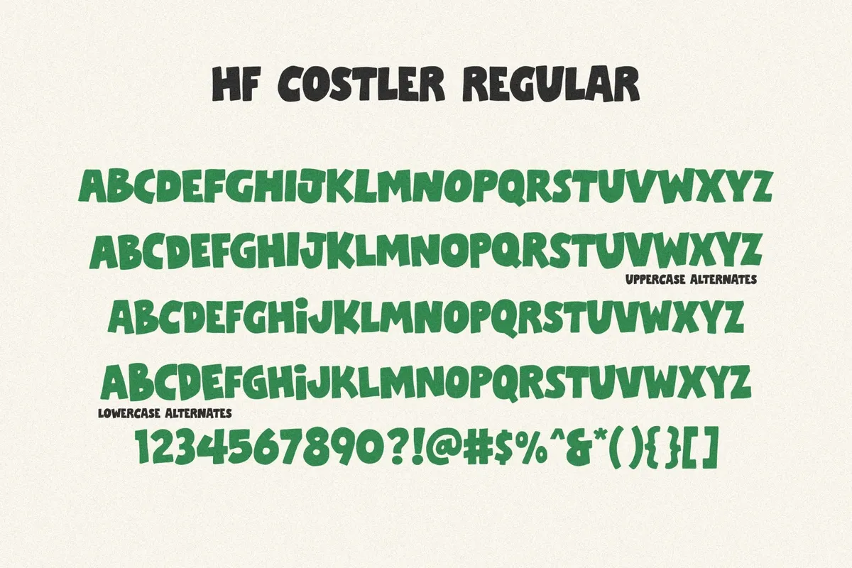 HF Costler - Hand Drawn Font Pack