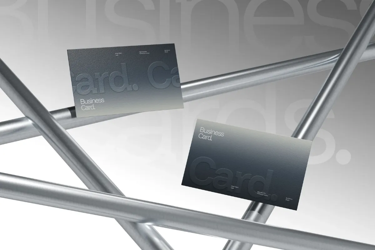 Embossed Business Cards Mockup