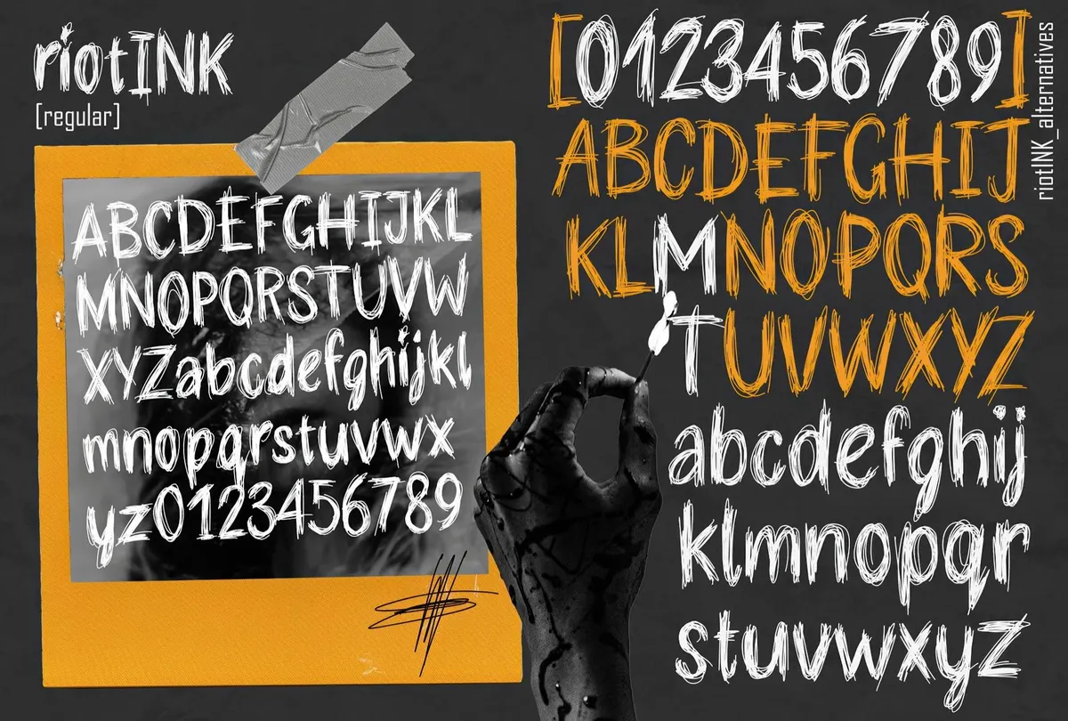 RiotINK. Handwritten Scribble Font
