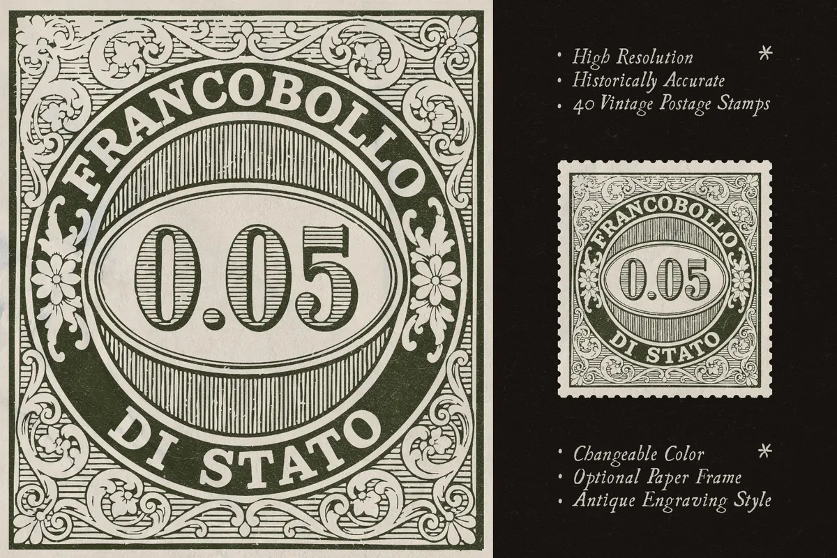 Vintage Postage Stamps Collection