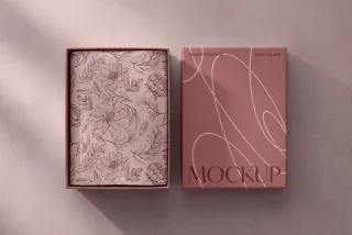Tissue Paper & Box Packaging Mockup