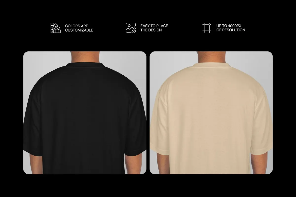 Closeup Oversized T-Shirt Mockup