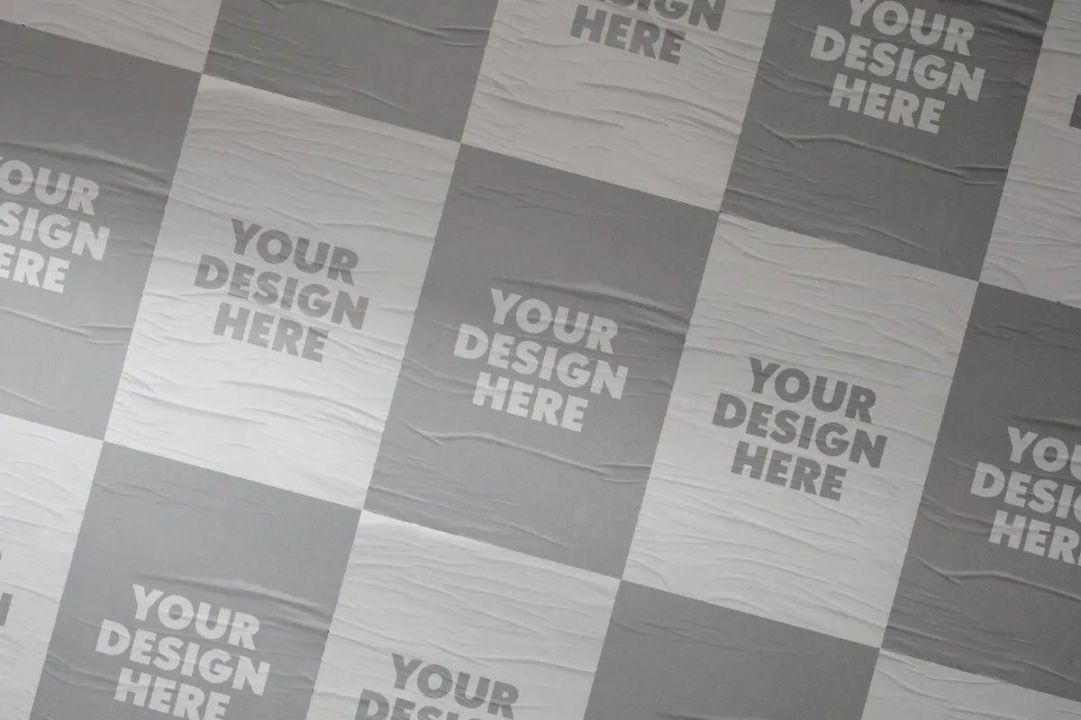 Poster Wall Mockup with Extras