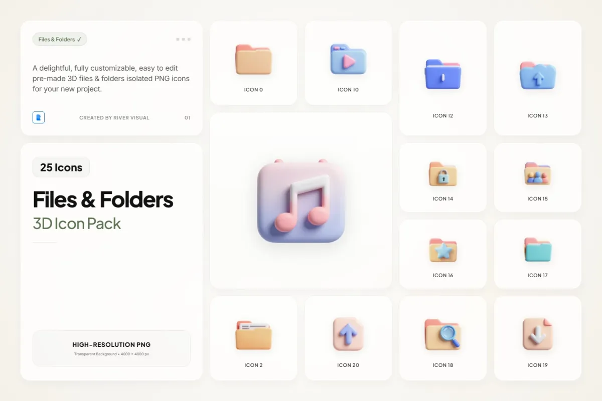 3D File & Folder Icons