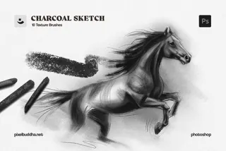 Charcoal Sketch Photoshop Brushes