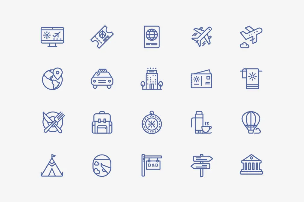 Travel & Vacation Icons Set