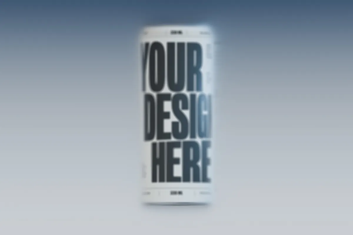 Frosted Glass Blue 330ml Can Mockup