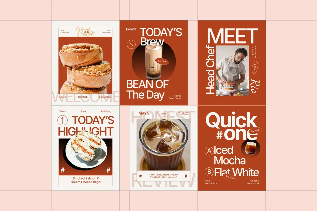 Restaurant & Coffee Instagram Pack Adobe Template