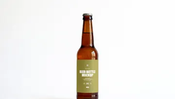 Amber Beer Bottle Mockup