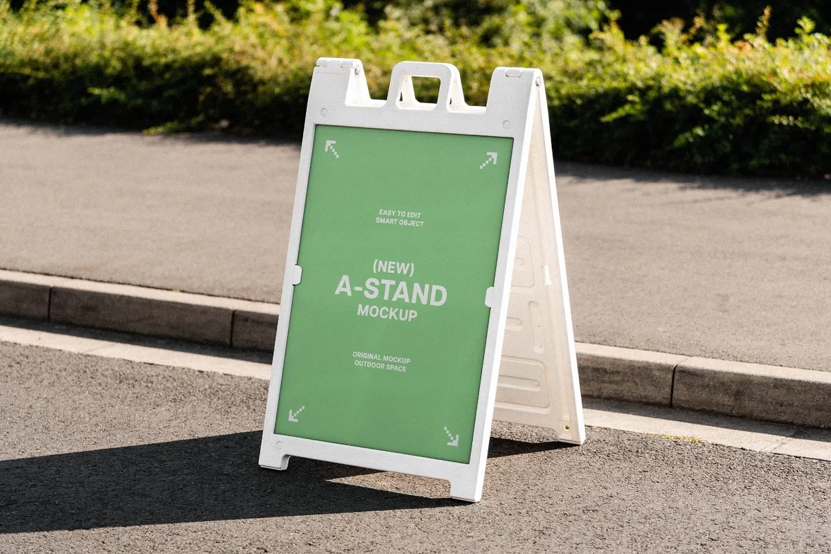 Outdoor Advertising A-Stand Mockup