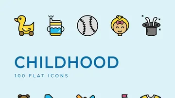 Childhood Flat Icons Set