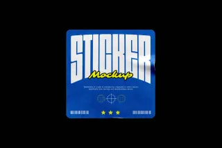 Square Sticker Mockup
