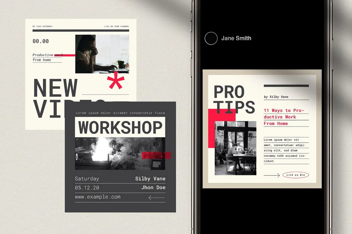 Mono Instagram Post Templates