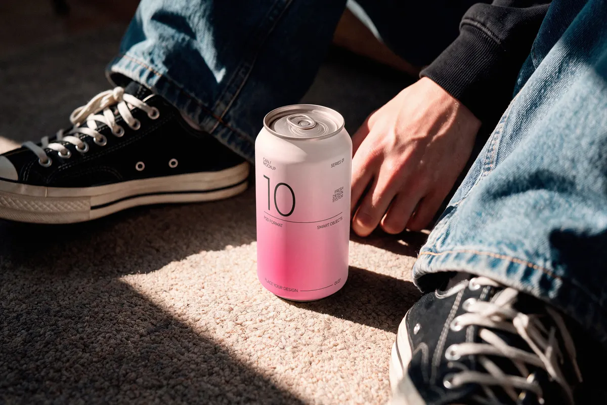 Outdoor Soda Can Mockup