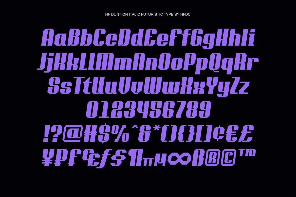HF Duntion Futuristic Font