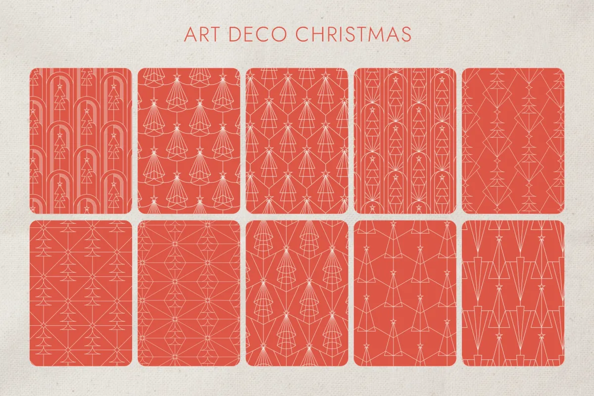 Art Deco Christmas Patterns