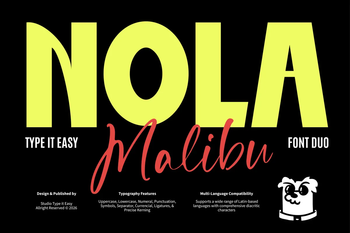 ST Nola Malibu - Script And Display Font Duo