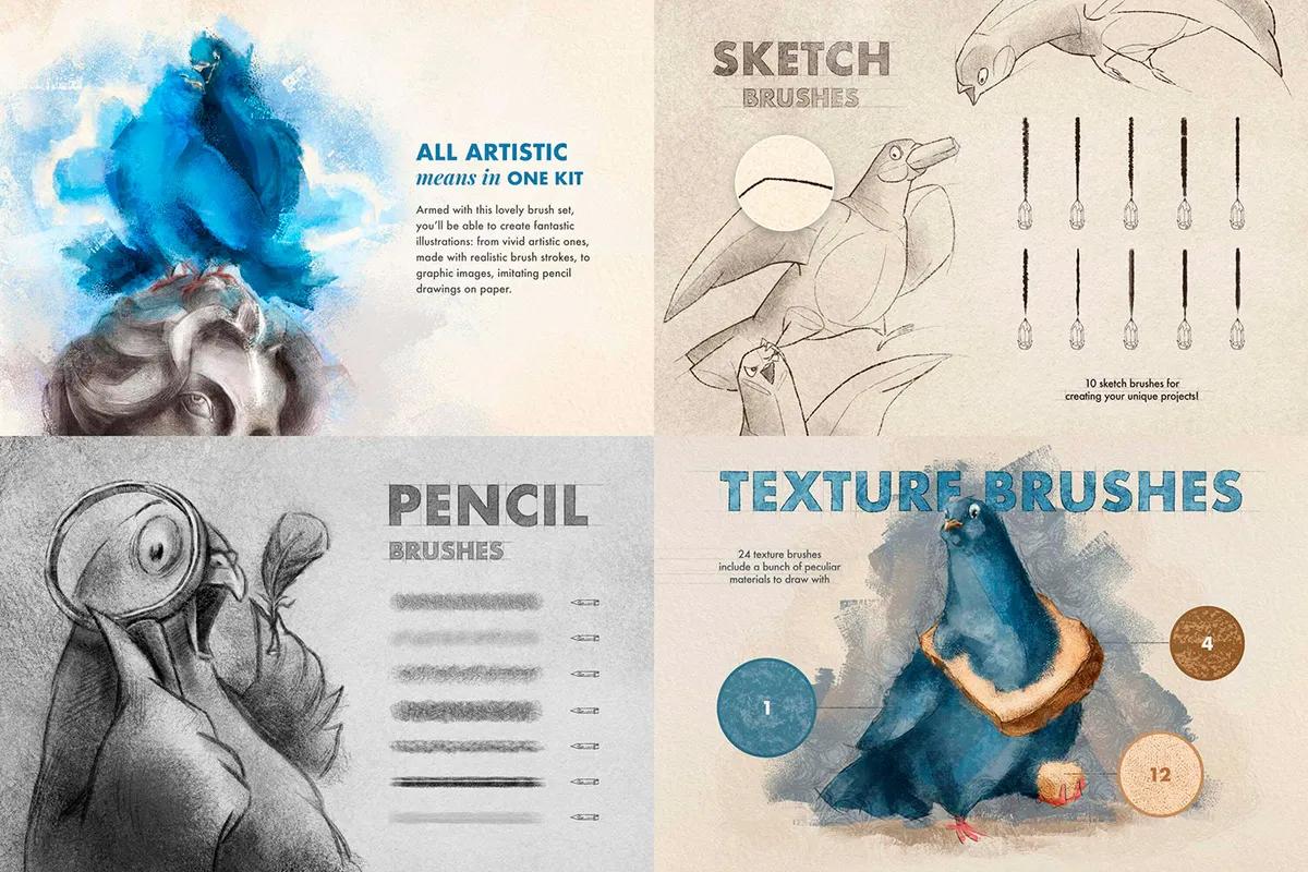 18 in 1 Procreate Brushes Bundle