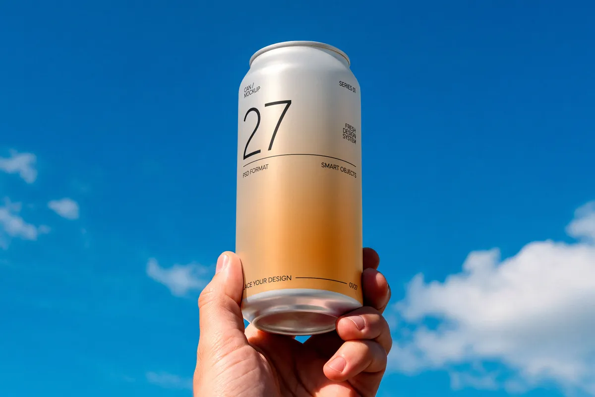 Outdoor Soda Can Mockup