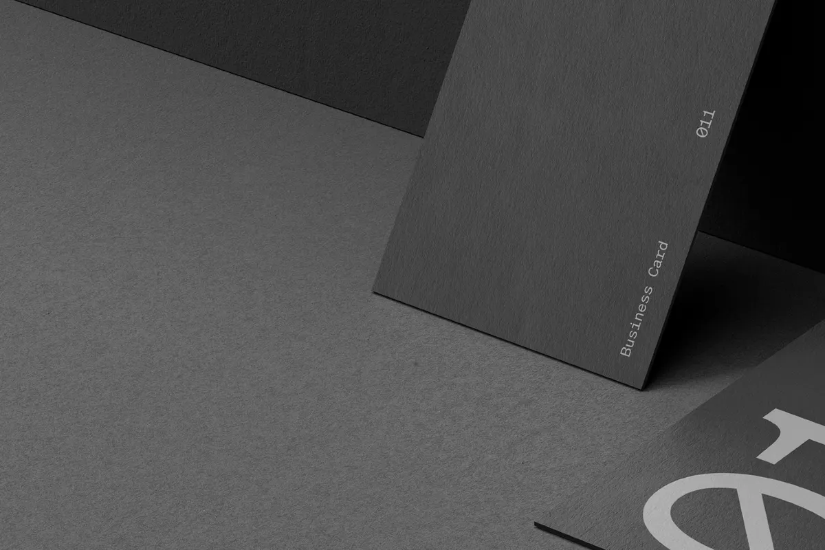 Leaning Business Card Mockup