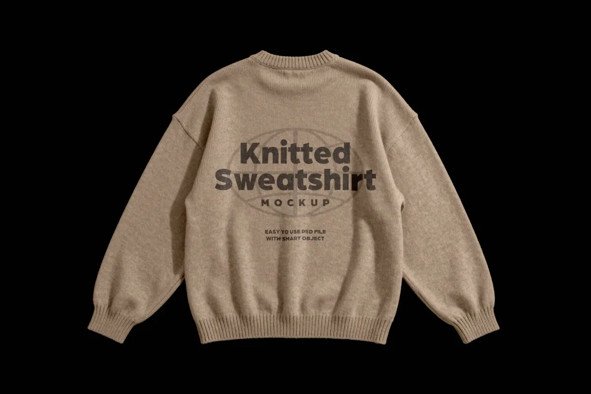 Oversize Knitted Sweatshirt Mockup
