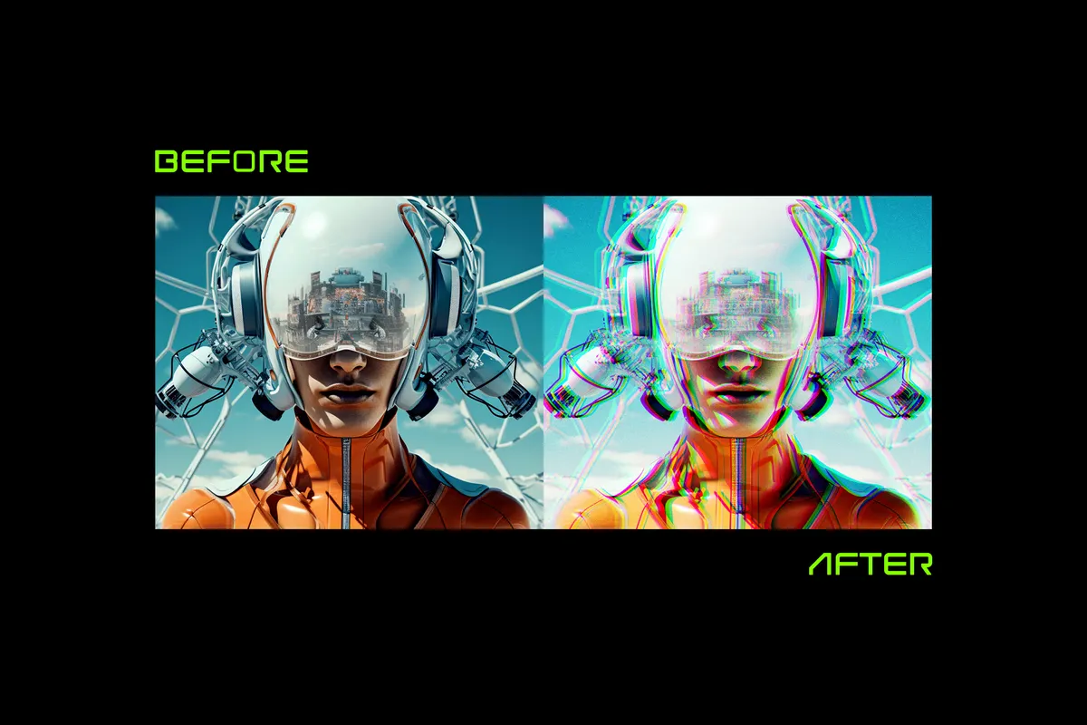 Futuristic Glitch Photo Effect