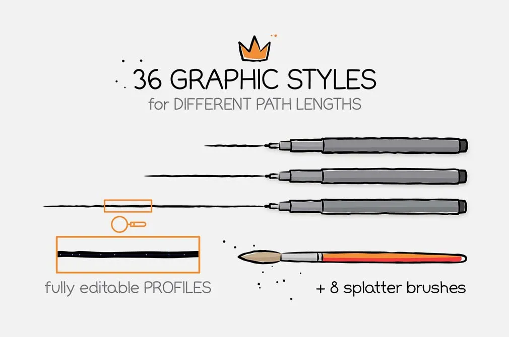 Hand-Drawn Illustrator Brushes & Styles