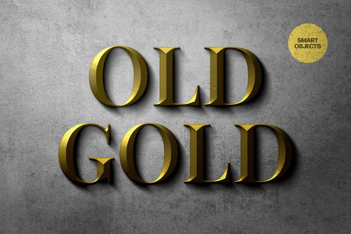 Golden Concrete Text & Logo Mockup