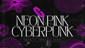Neon Pink Cyberpunk Shapes