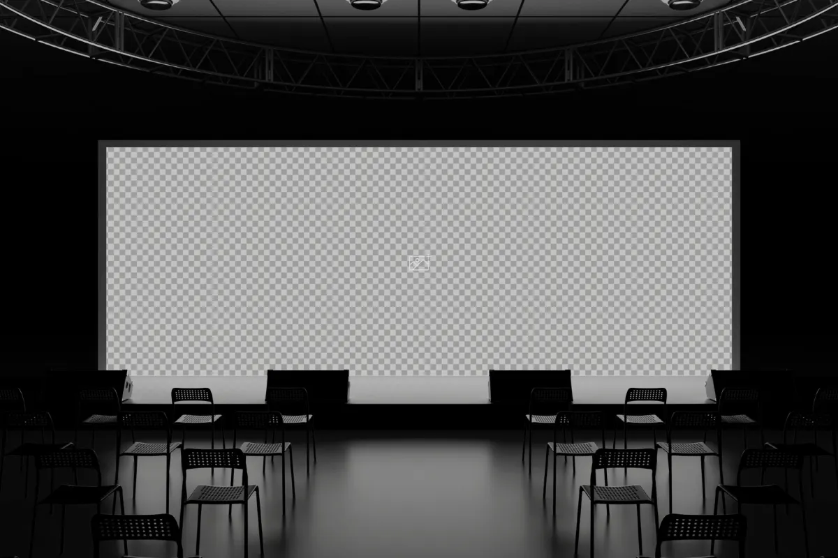 Wide Conference Stage Screen Mockup