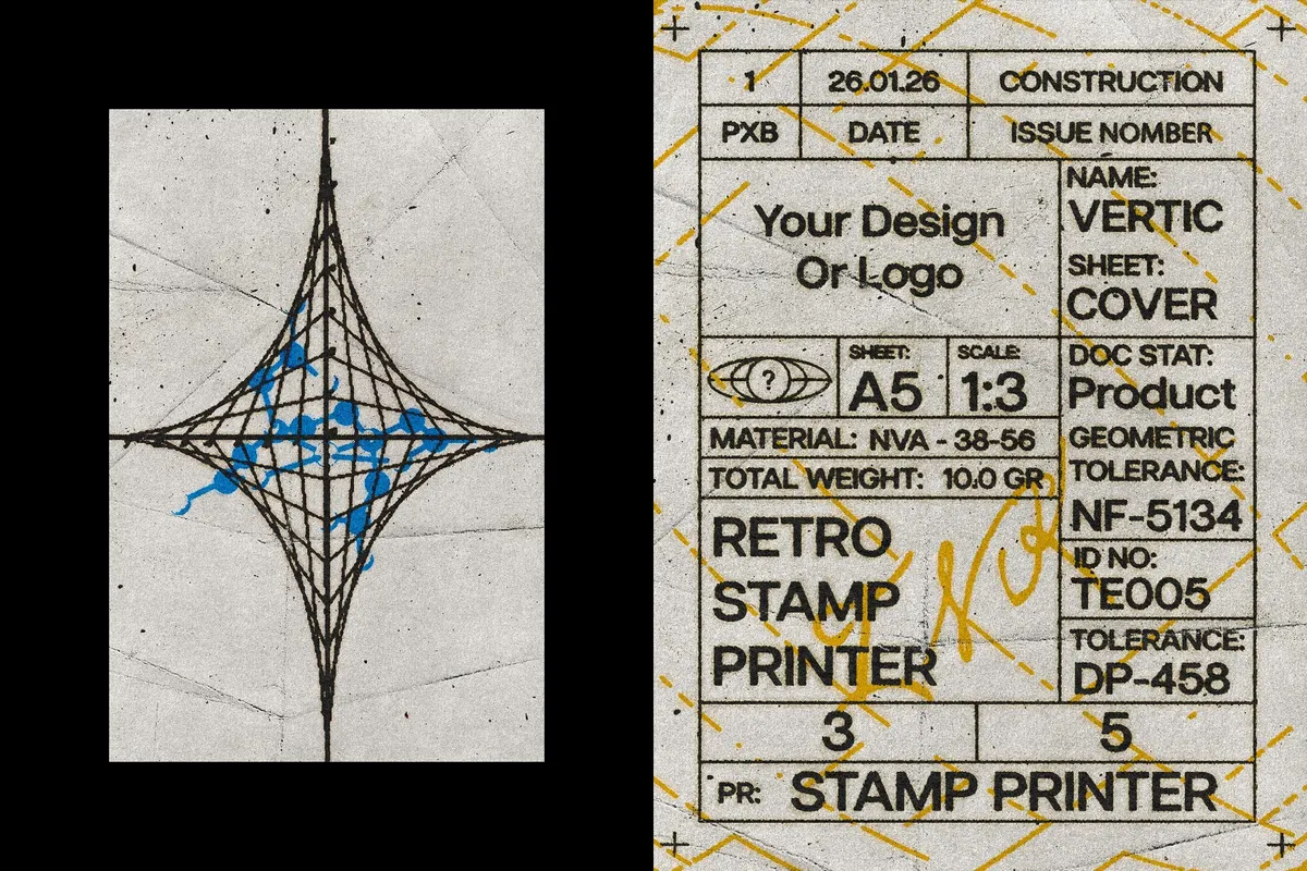 Retro Stamp Printer Template