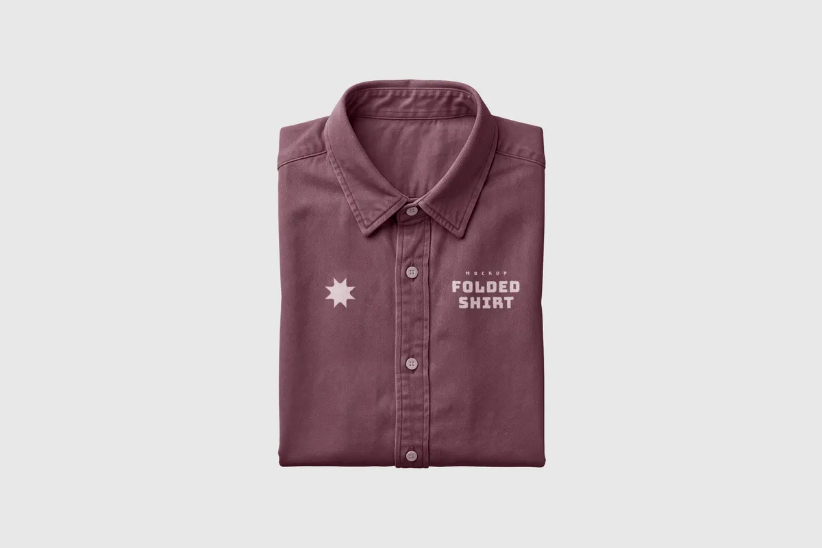 Folded Denim Shirt Mockup