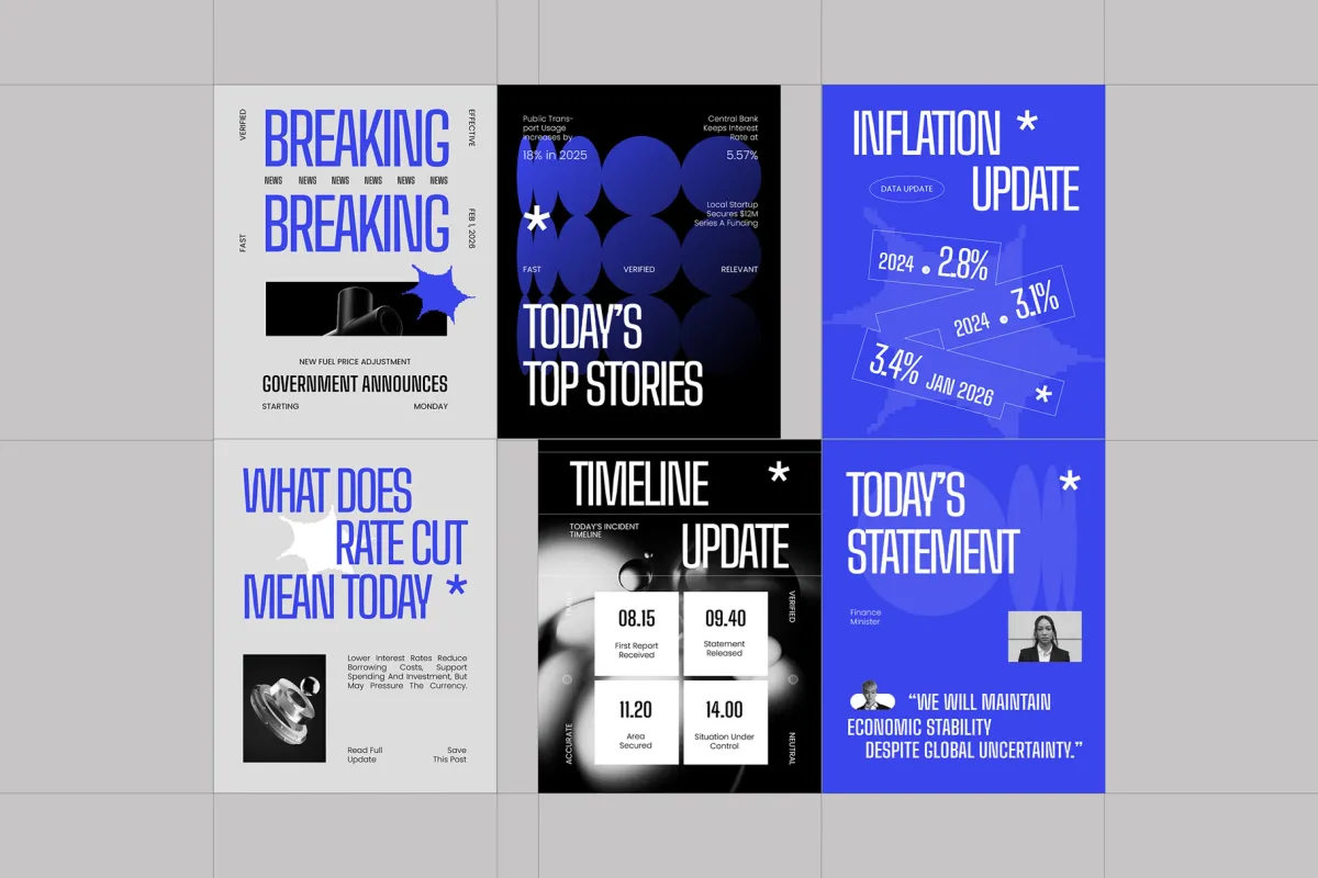News Media Instagram Pack (AI, EPS, PSD)