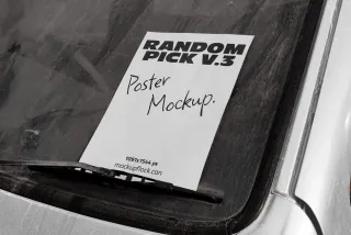 RP V.3 Car Window Poster Mockup