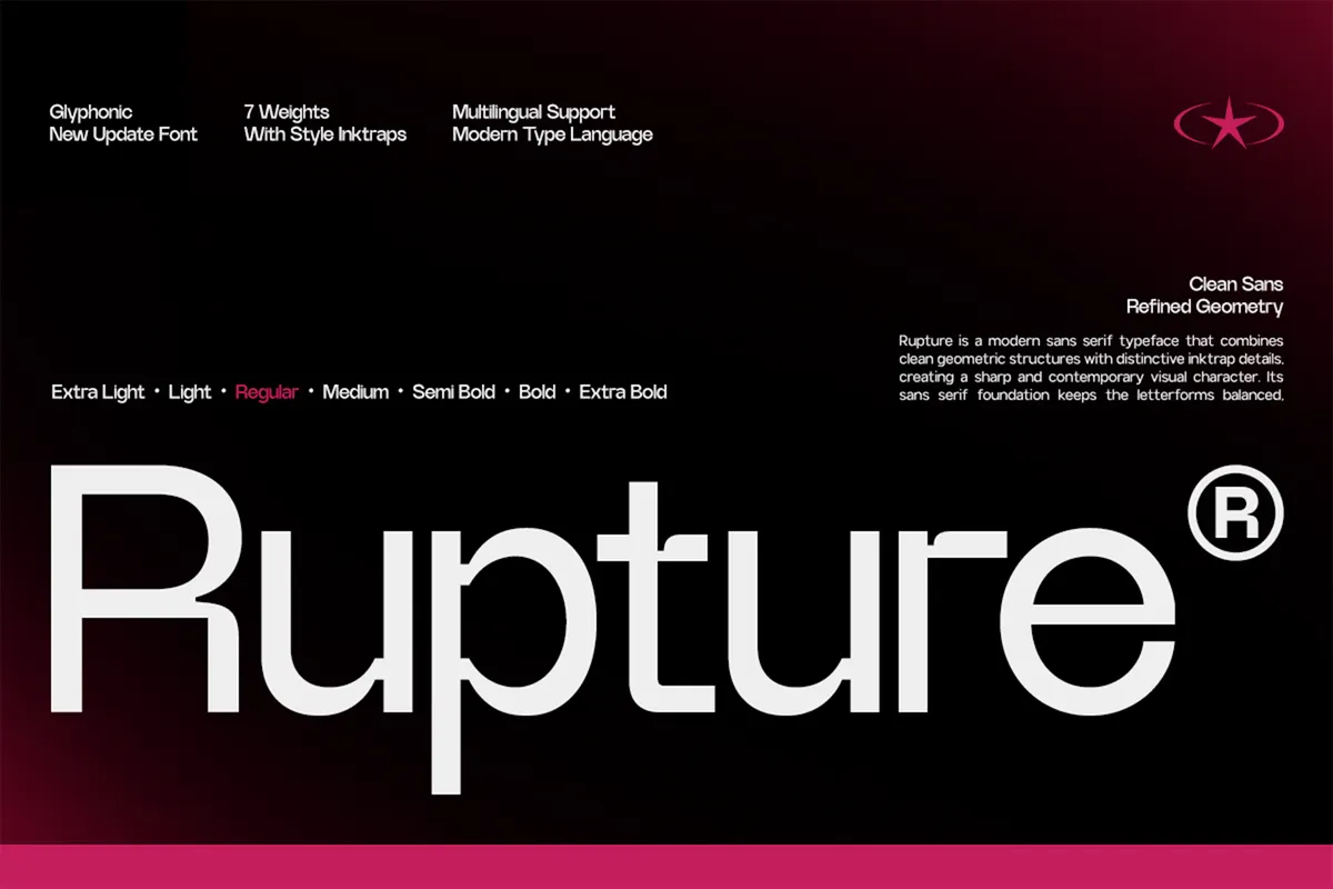 GC Rupture - Modern Inktrap Sans Serif Family
