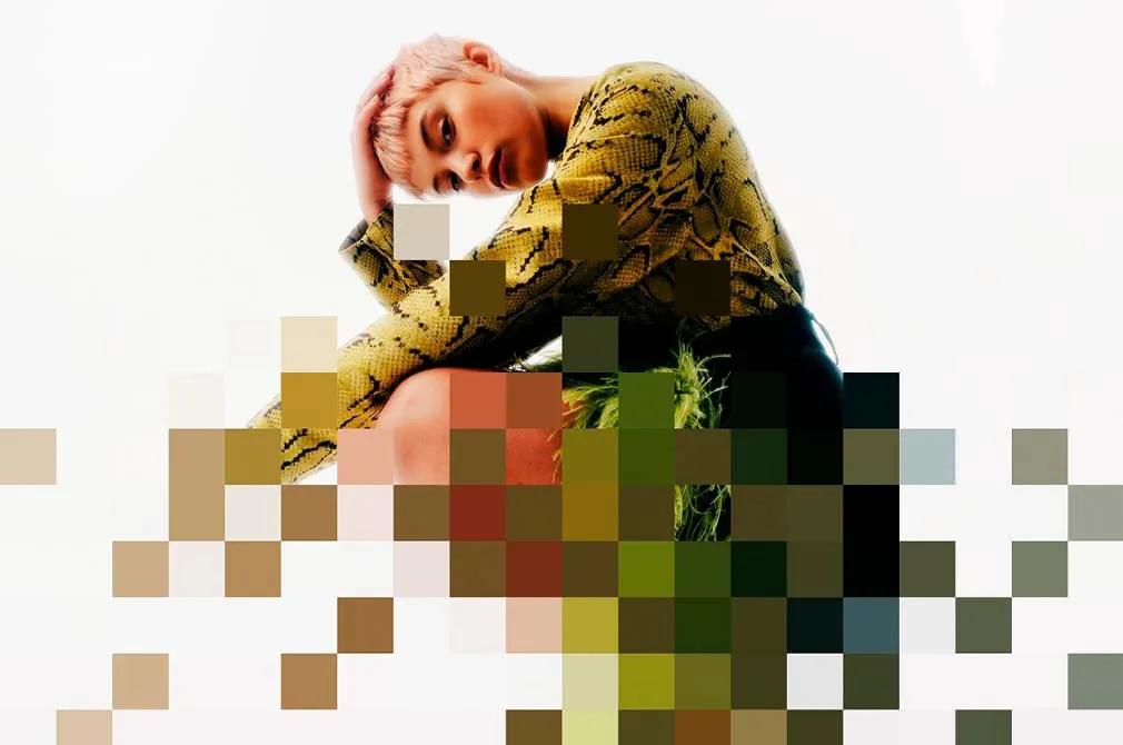 Pixel Dispersion Poster Photo Effect