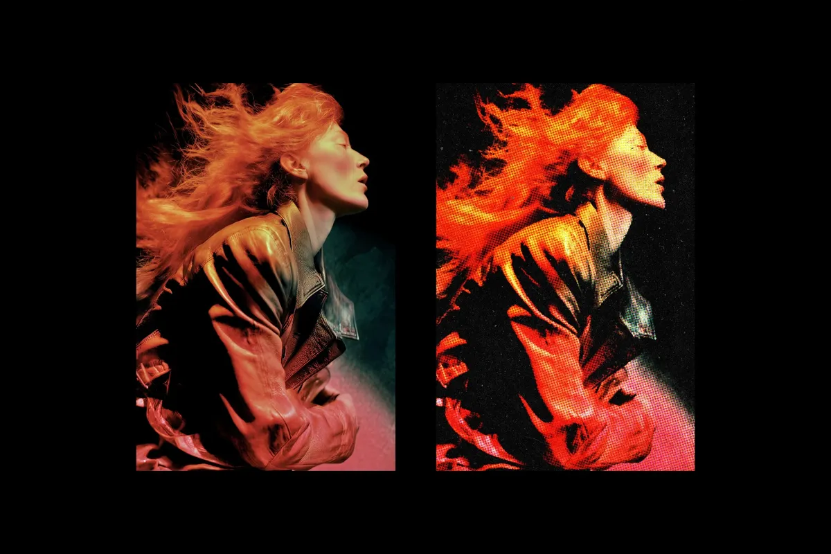 Halftone Poster Photo Effect