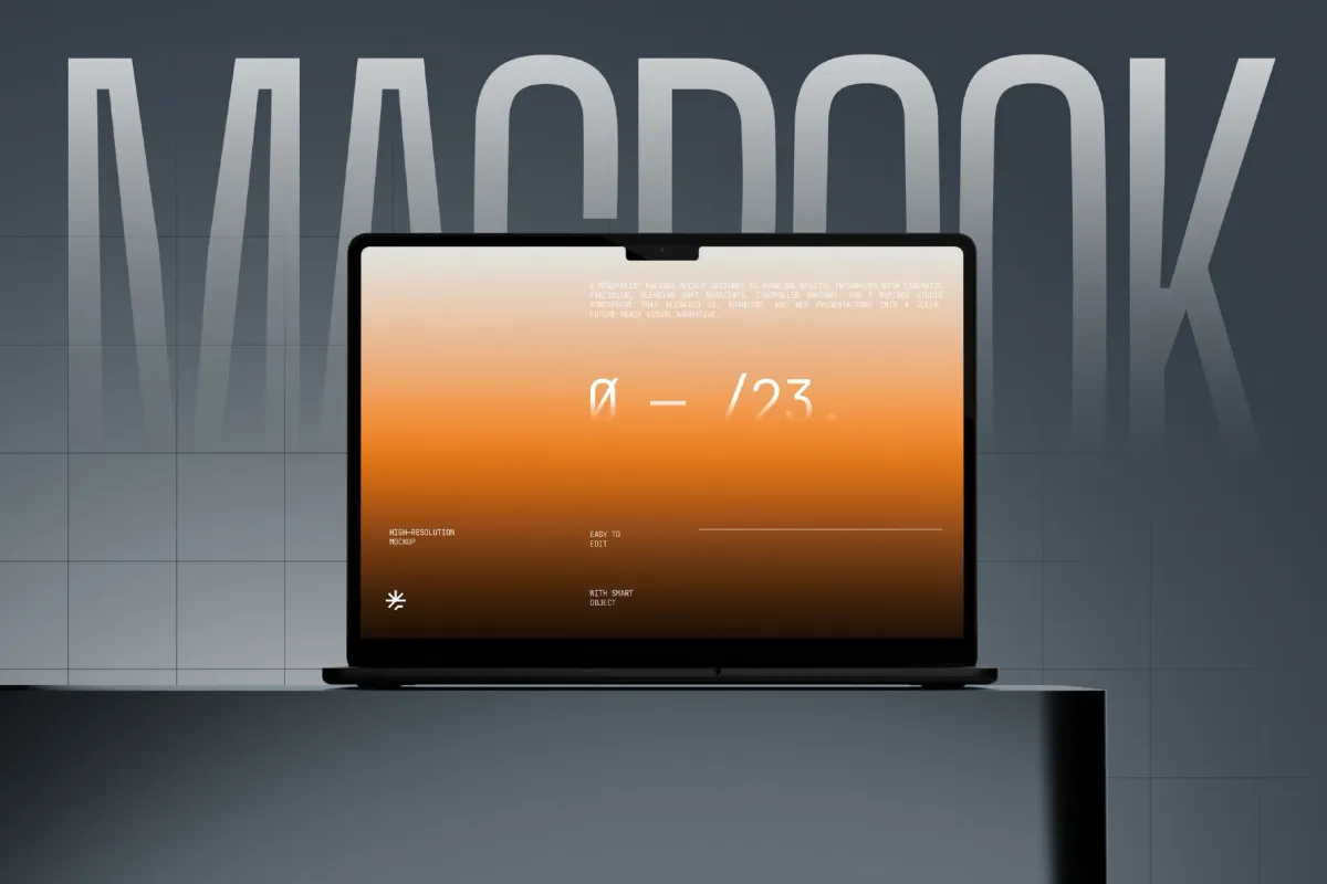 Minimalist Macbook Screen Mockup