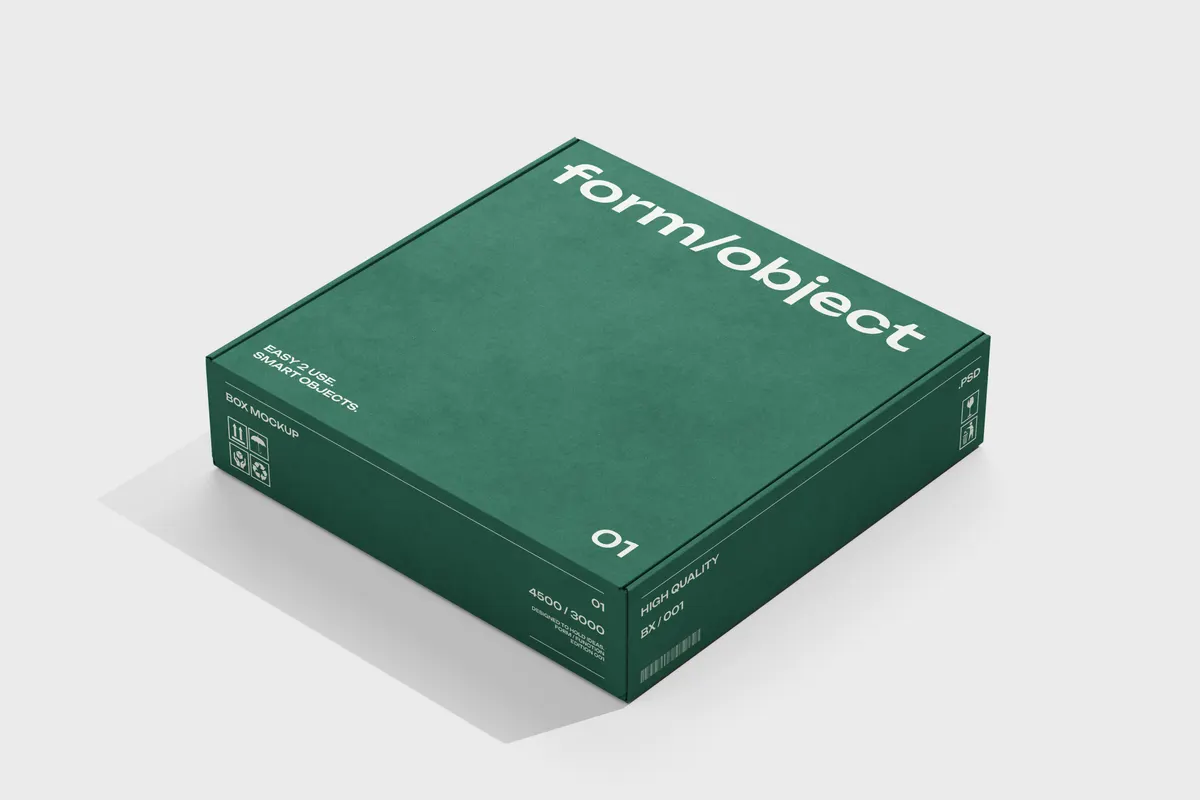 Flat Square Box Mockup