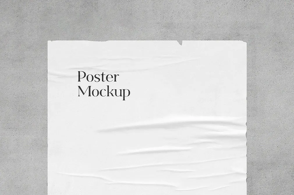 Glued Poster Mockup