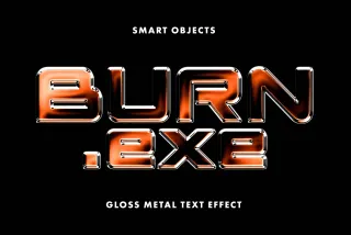 Gloss Metal Text Effect