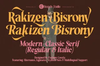 Rakizen Bisrony - Vintage Elegant Serif Font