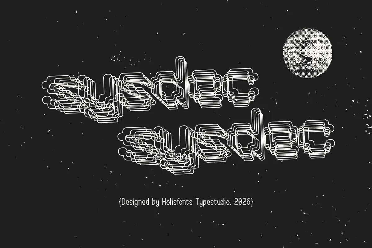 Sysdec - Futuristic Pixel Display Typeface
