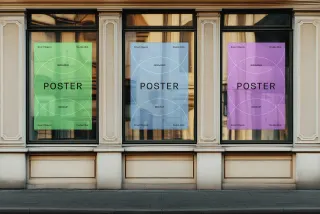 Storefront Window Posters Mockup