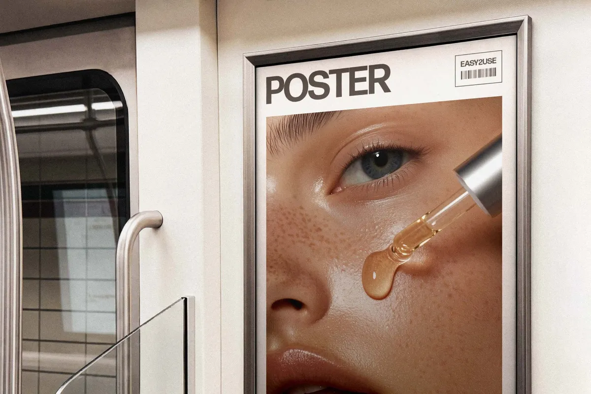 Metro Train Poster Mockup