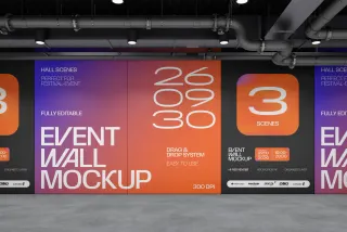 Conference Event Wall Mockup