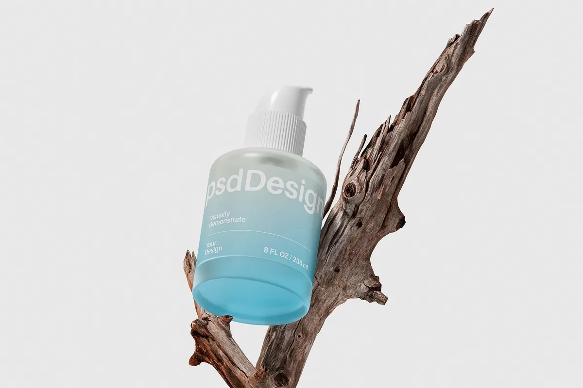 Pump Cosmetic Bottle Mockup Vol.1