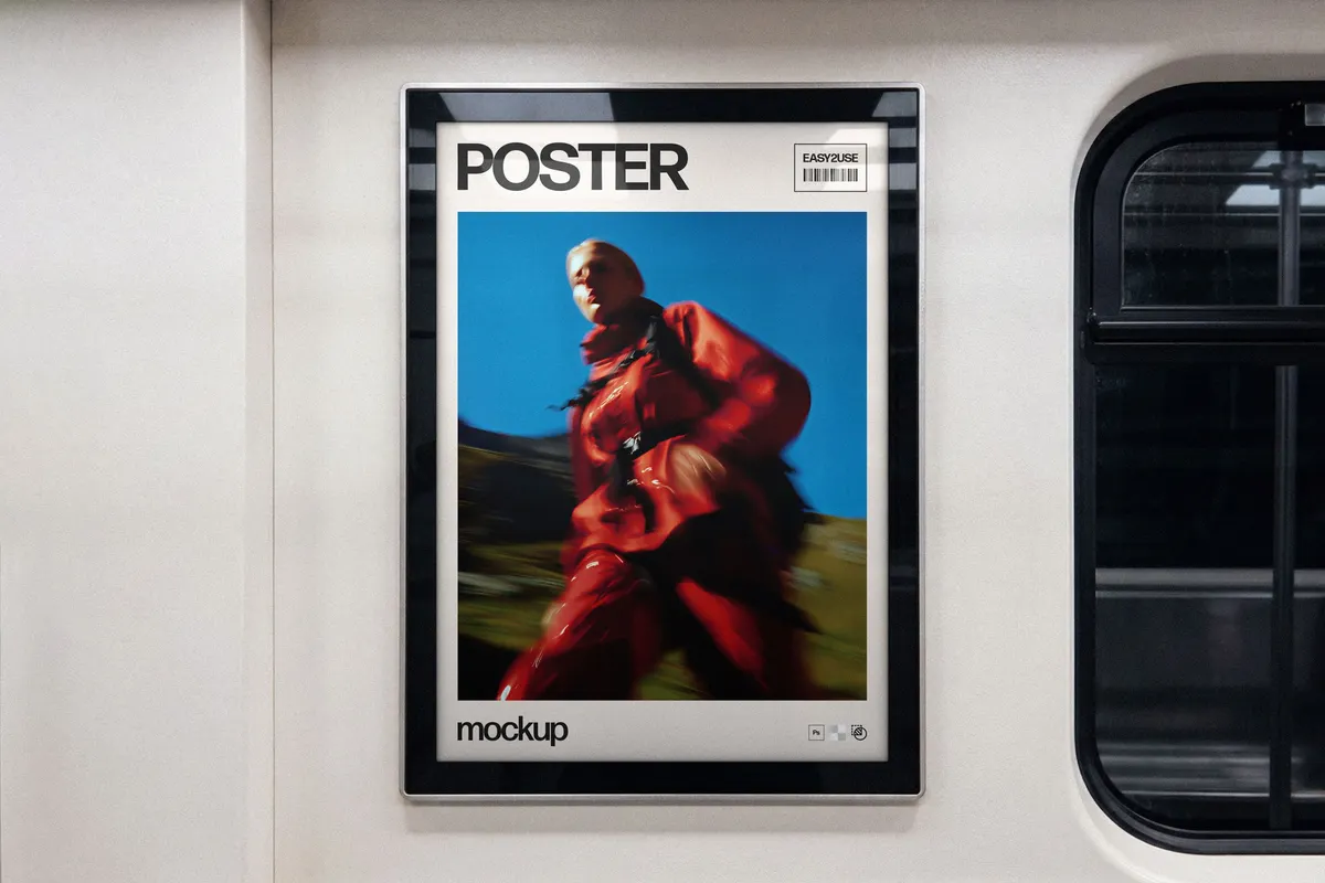 Subway Train Poster Mockup
