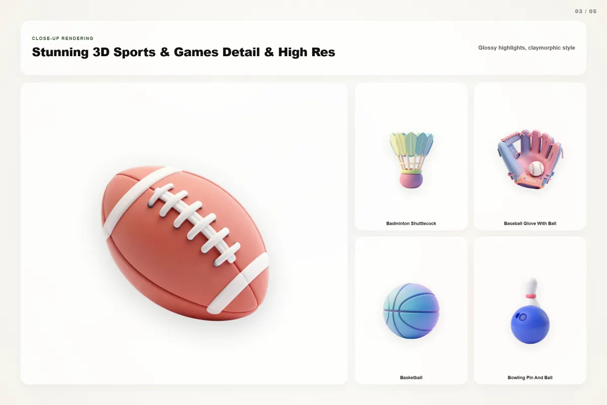 3D Sports & Games Icons | Pixelbuddha